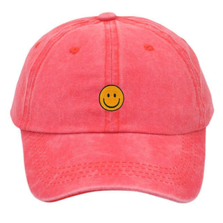 Smiley Baseball Cap Embroider - Mabel Love Co - Handbags