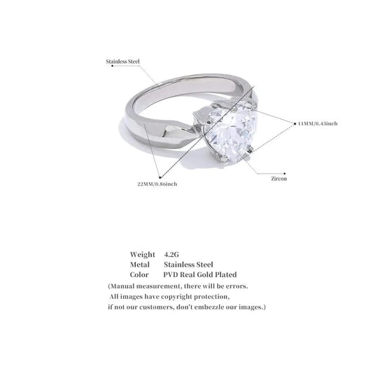 Material and size details of Solitaire Engagement Ring