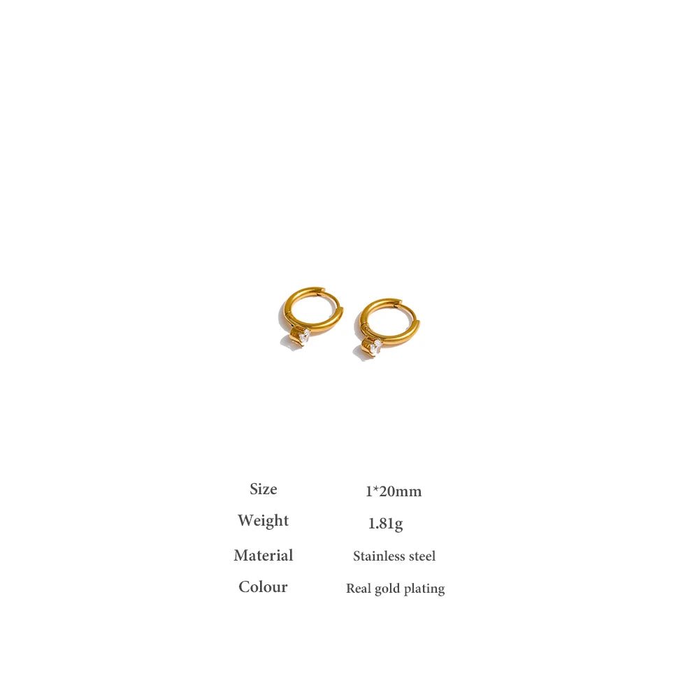 Solitaire Hoop Earrings