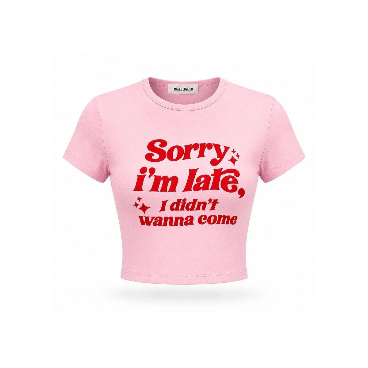 Sorry I'm Late Crop Top — front