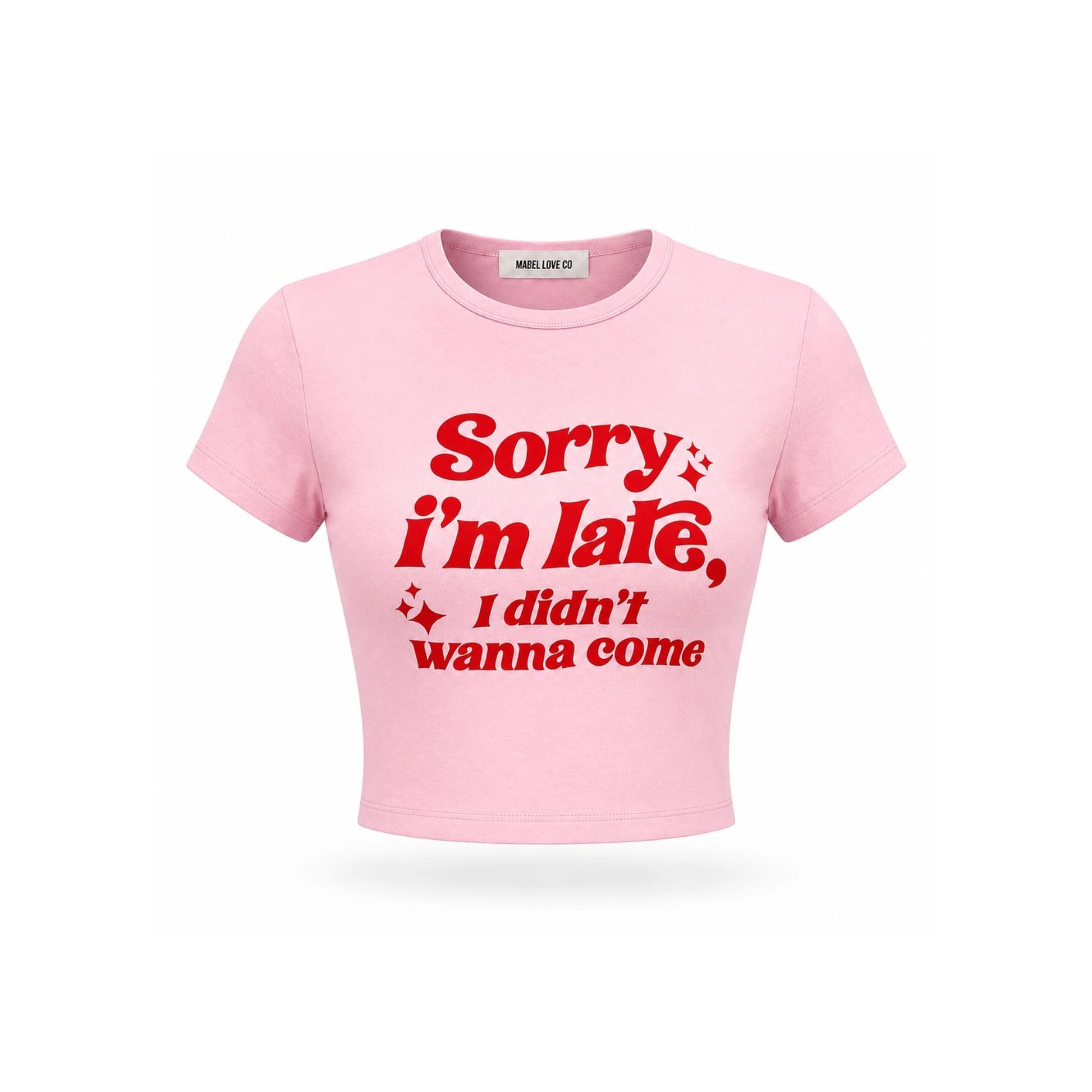 Sorry I'm Late Crop Top — front