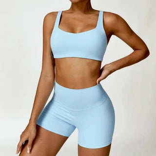 Sports Bra and Yoga Short Set