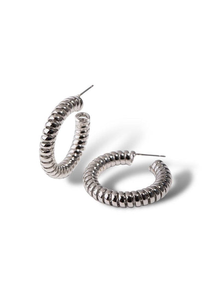 Spring Silver Hoops