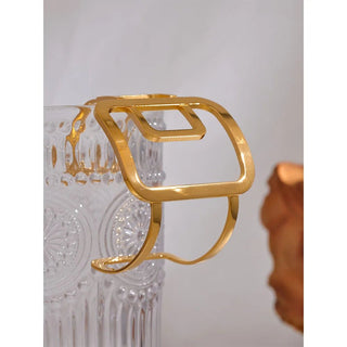 Square Hollow Cuff Bracelet - Mabel Love Co - Bangle Bracelet