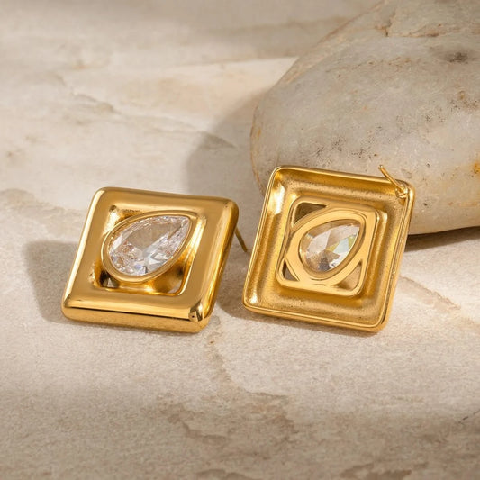 Stainless Steel Big Stud Earrings