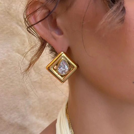 Stainless Steel Big Stud Earrings