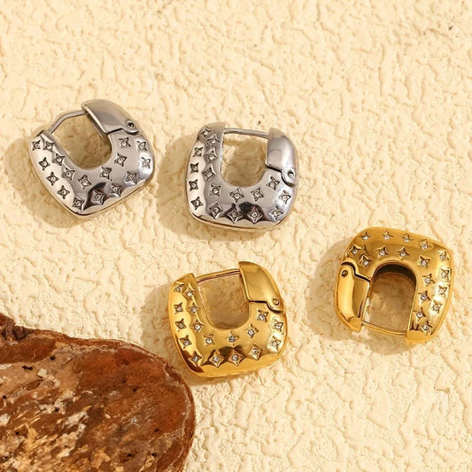 Stainless Steel Square Hoop Earrings