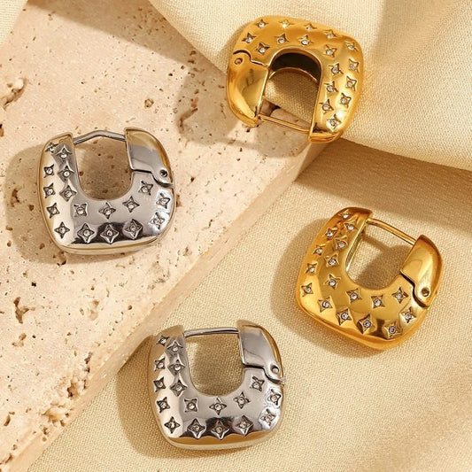 Stainless Steel Square Hoop Earrings