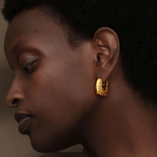 SQUARE HOOP EARRINGS FRONT VIEW