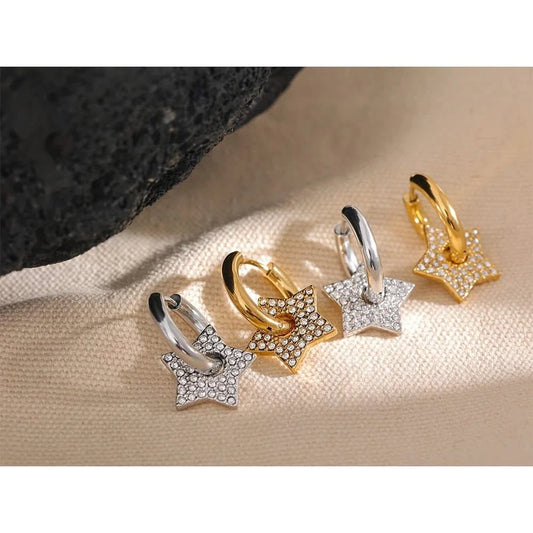 Starry Dangle Earrings - Size Details