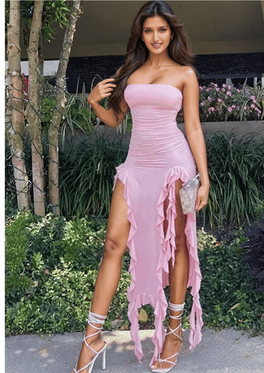 Strapless Double Slit Dress