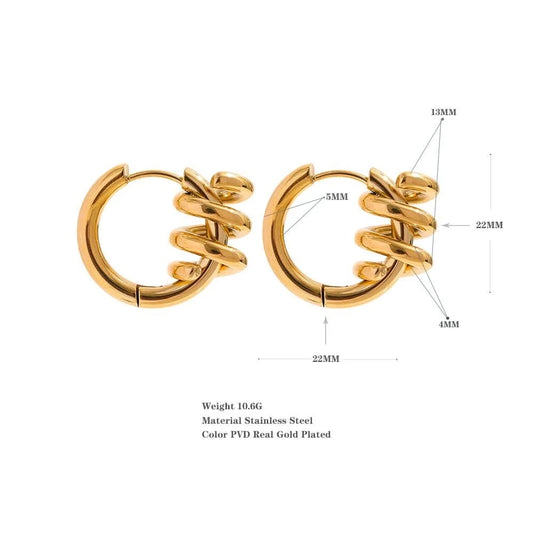 Swirls Hoop Earrings - Size details
