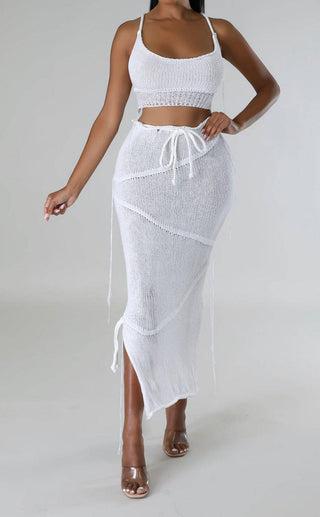 Take me out skirt set mesh maxi skirt set