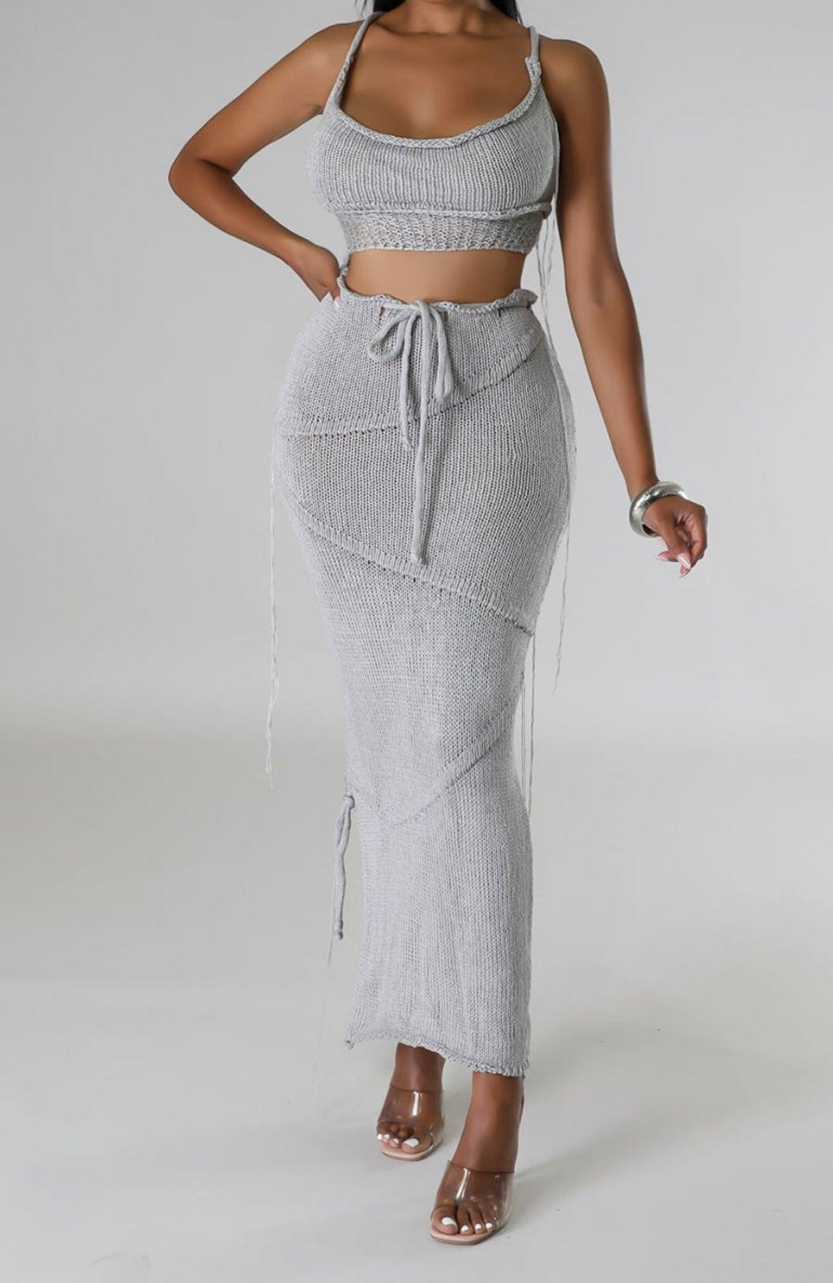 Take me out skirt set mesh maxi skirt set