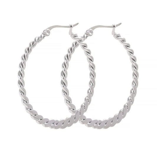 Silver Tangled Hoop Earrings