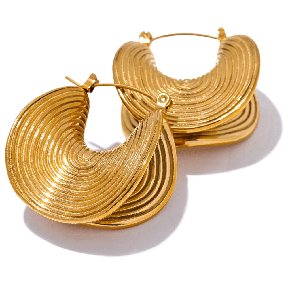 Gold Tate Curved Hoop Earrings