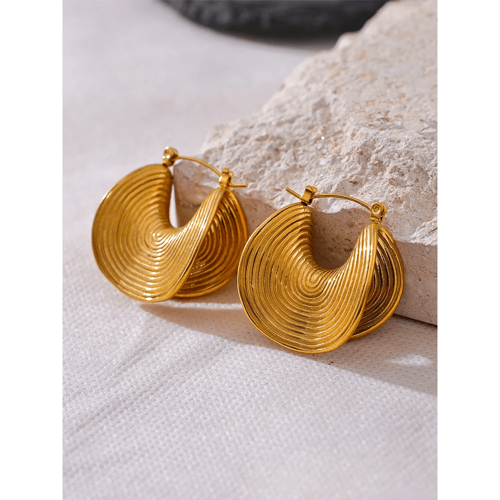 Gold Tate Curved Hoop Earrings