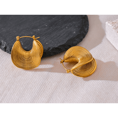 Gold Tate Curved Hoop Earrings