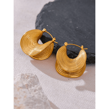 Gold Tate Curved Hoop Earrings