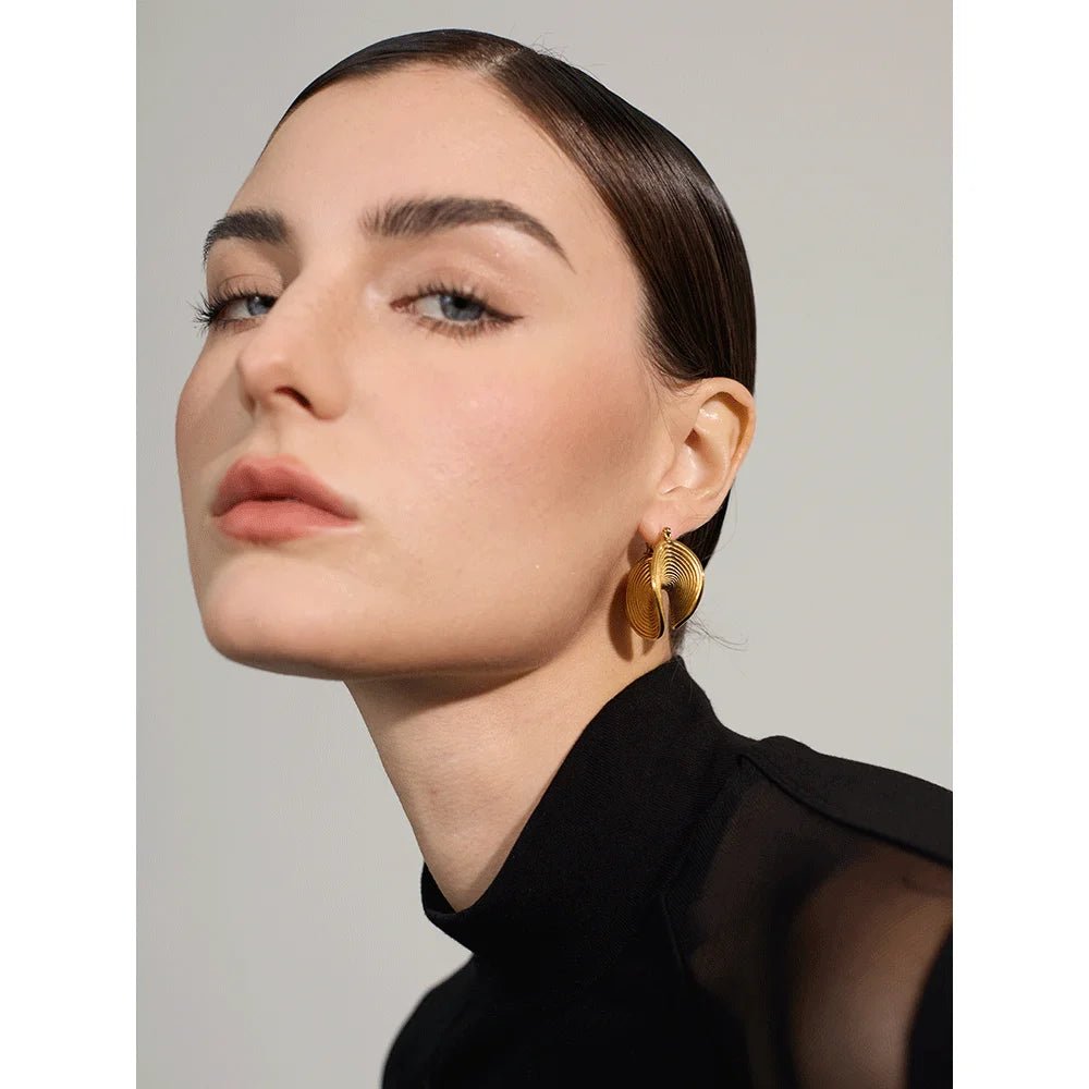 Gold Tate Curved Hoop Earrings