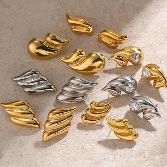 Gold and Silver Stud Earrings