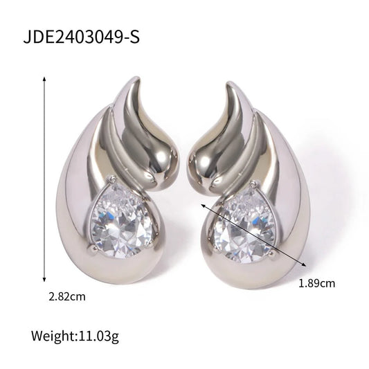 Silver Taylor Tear Drop Earrings - Size details