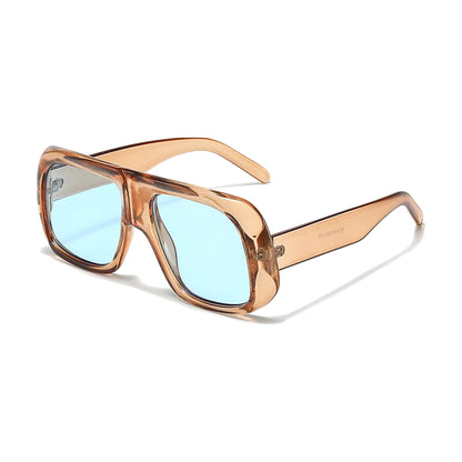 Candy Color Square Sunglasses — tea blue front
