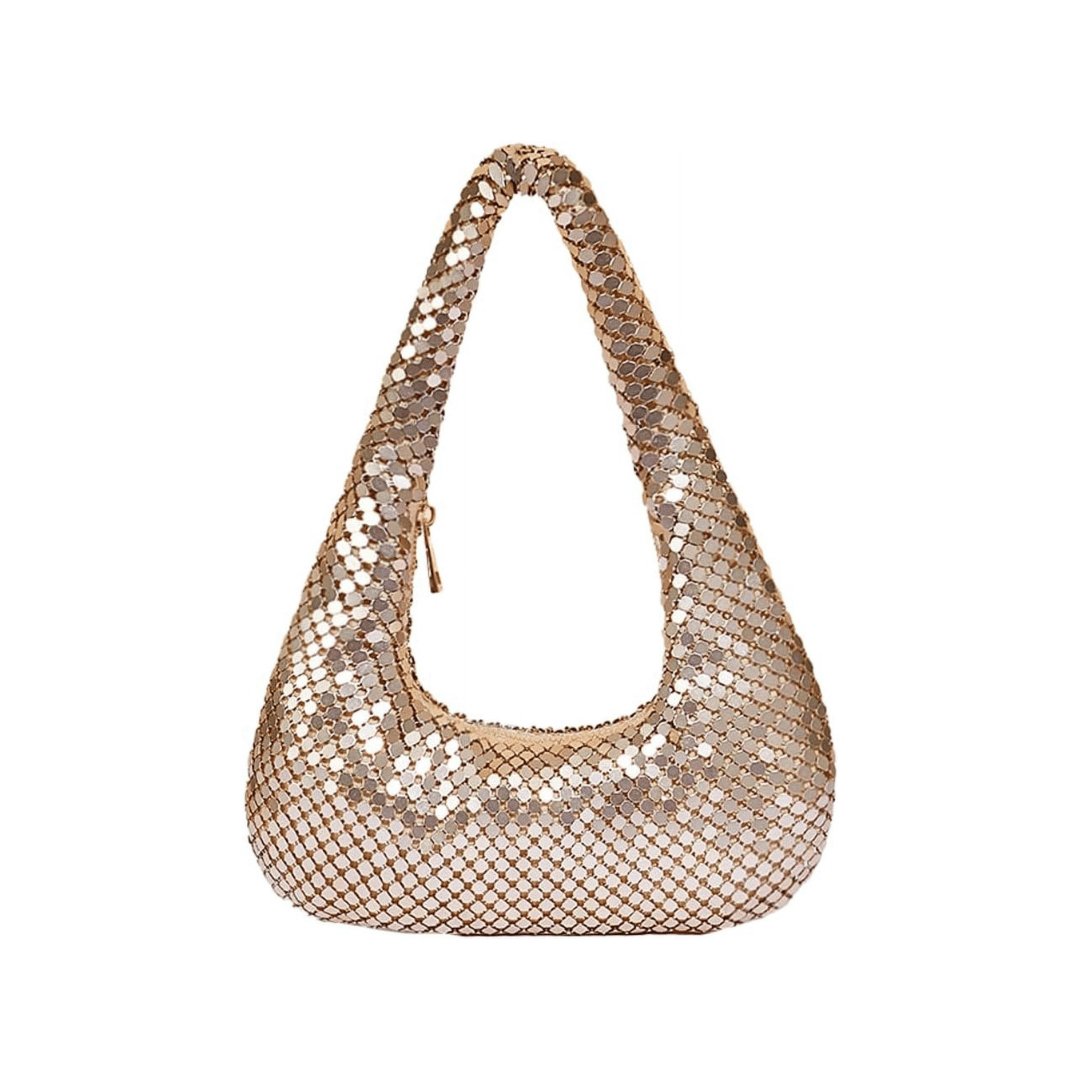 Glittering Mesh Teardrop Shoulder Bag