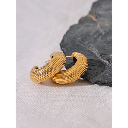 Textured Gold Hoop Earrings