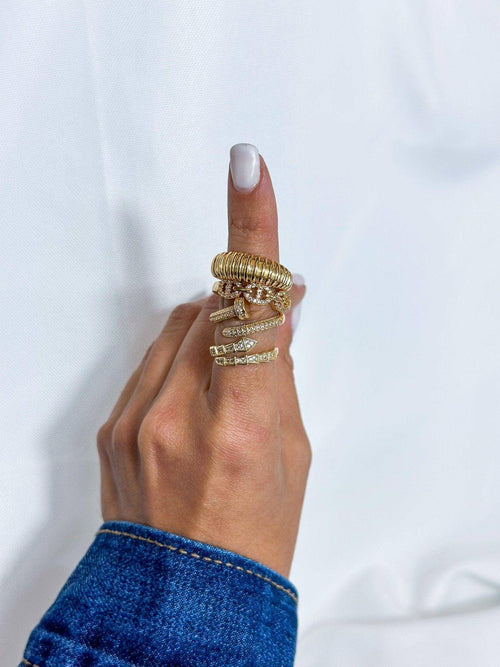 Textured Snake Gold Ring