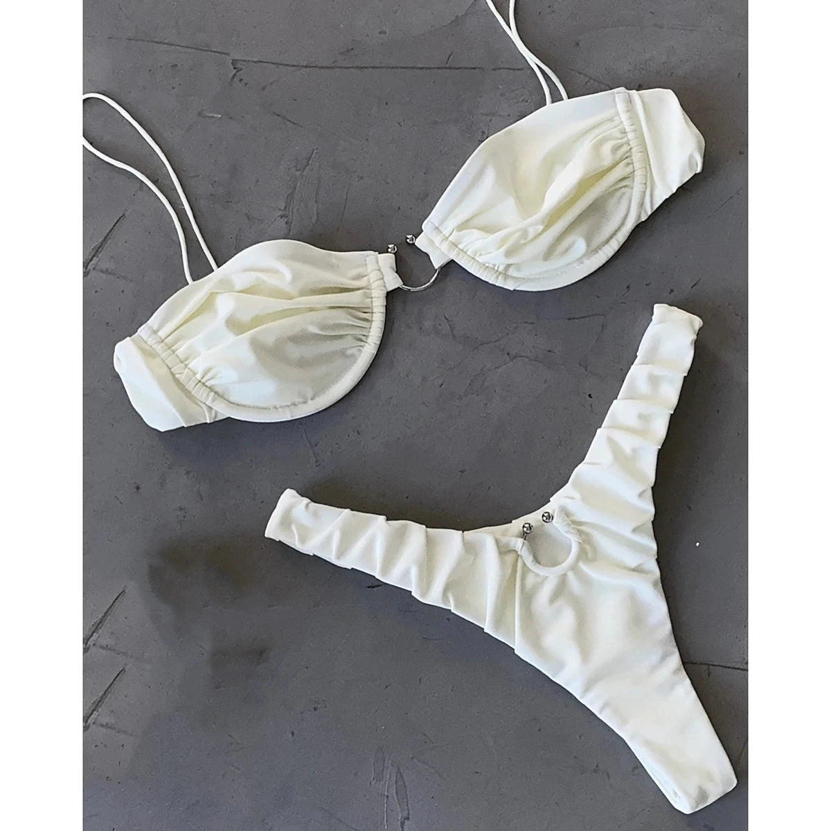 Textured Underwire Bikini Set