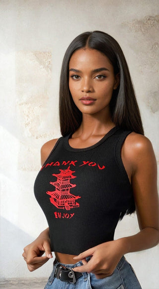 Thank You white tank top - Mabel Love Co - Crop top