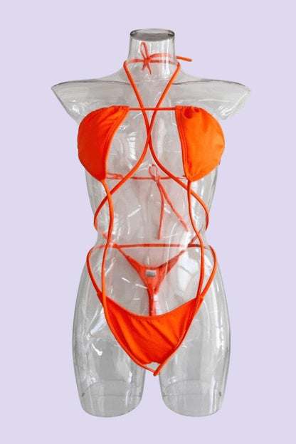 Tie Me Tanga Bikini Orange