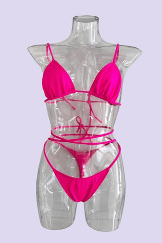 Tie Me Tanga Bikini Pink