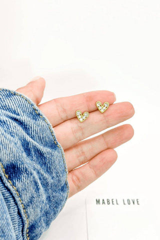 Tiny Heart Stud Gold Earrings