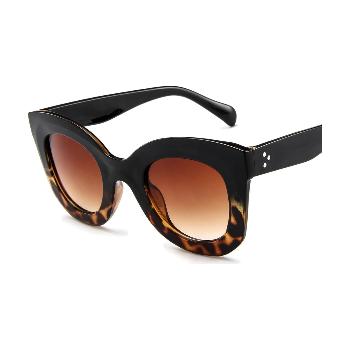 Rivet Cat Eye Sunglasses — tortoise front
