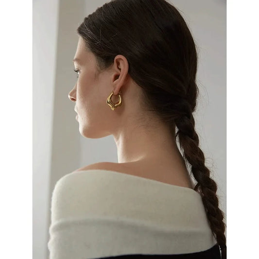 Gold Tulip Earrings