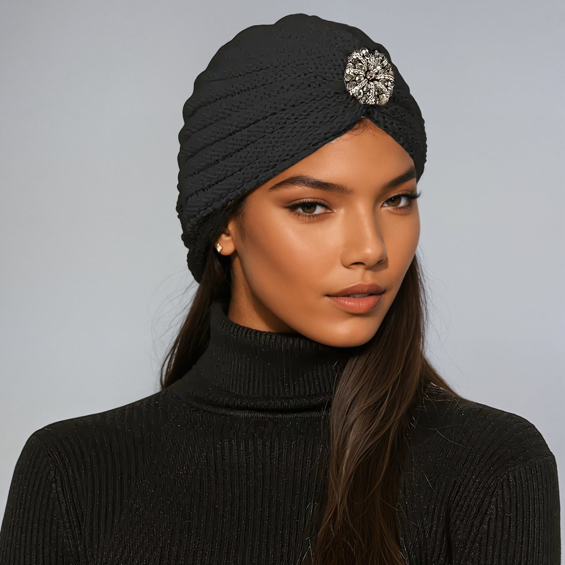 BLACK Turban Head Wrap