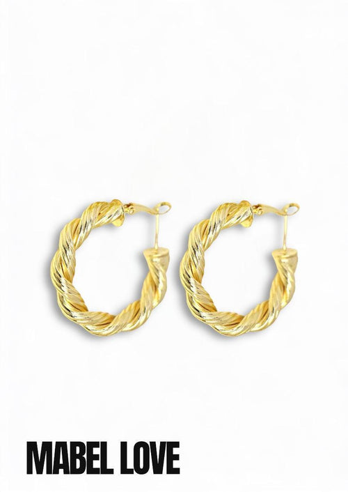 Twisted Gold Hoops