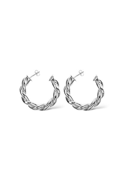 Twisted Silver Hoops