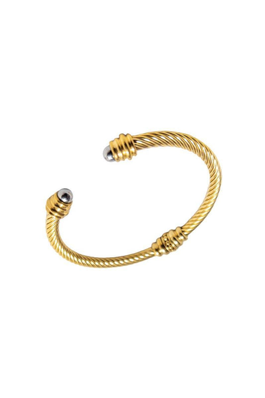 Gold Twisted Wire Cuff Bracelet