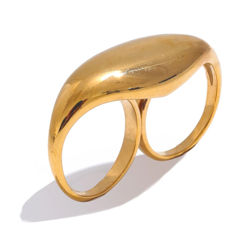 Gold Two Finger Rings