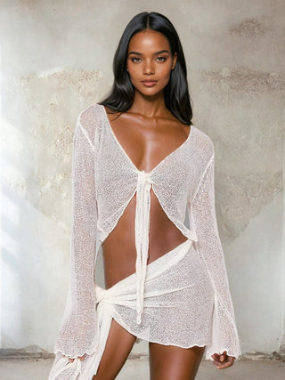 Two - Piece See - Through Beach Cover Up