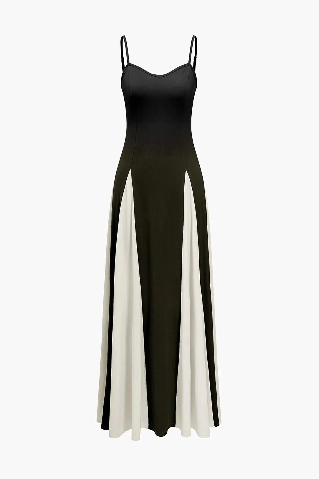 Elegant Two-Tone Maxi Dress