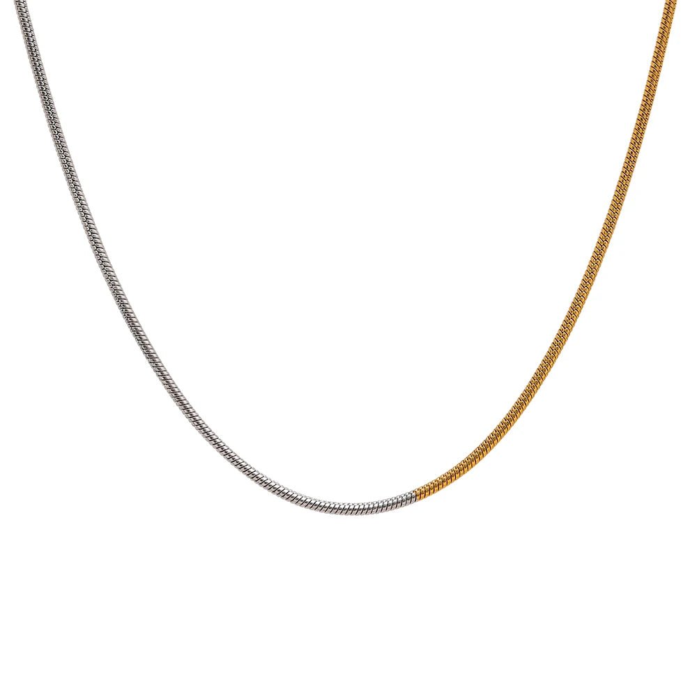 Close - up details of Two tone Chain Necklace