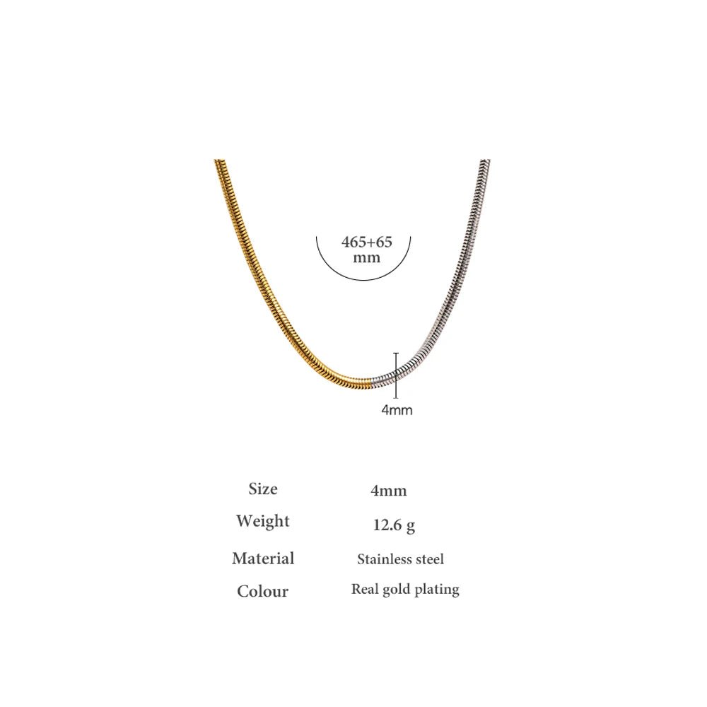 Size details of Two tone Chain Necklace