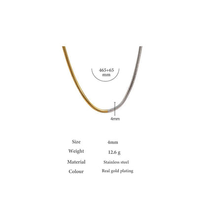 Size details of Two tone Chain Necklace