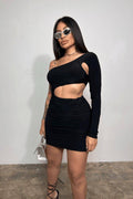 One Shoulder Cut Out Mini Dress, [product type]