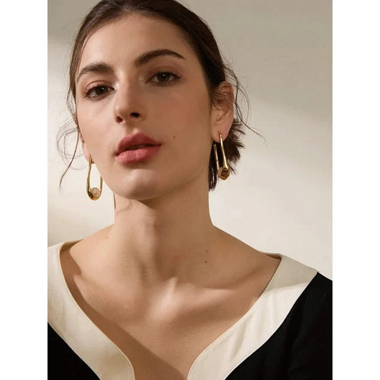 Gold Utopia Pearls Hoop Earrings