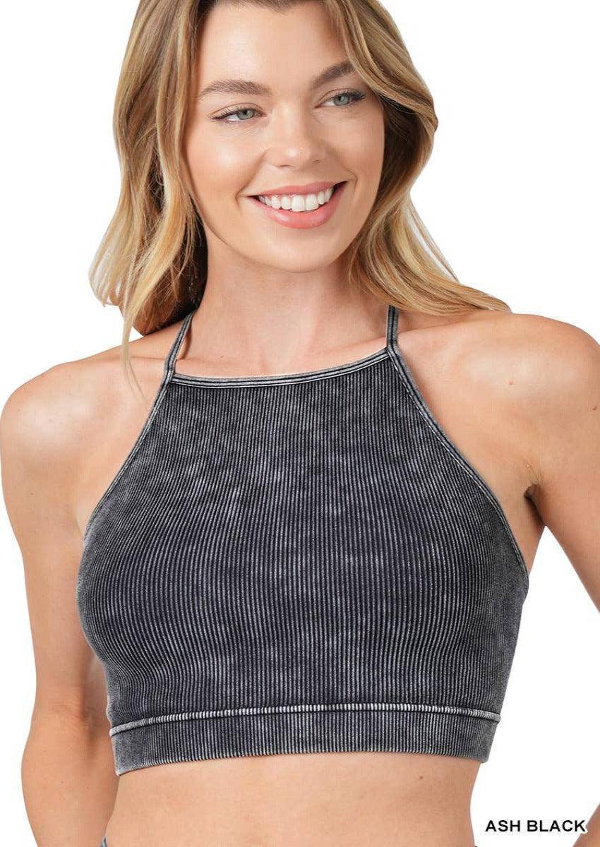 Ribbed Seamless Cropped Cami Top, [product type]